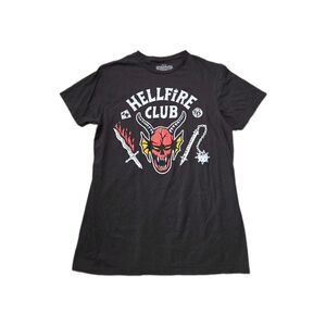 Netflix Stranger Things Hellfire Club Graphic T-Shirt Black Men's Medium M GUC